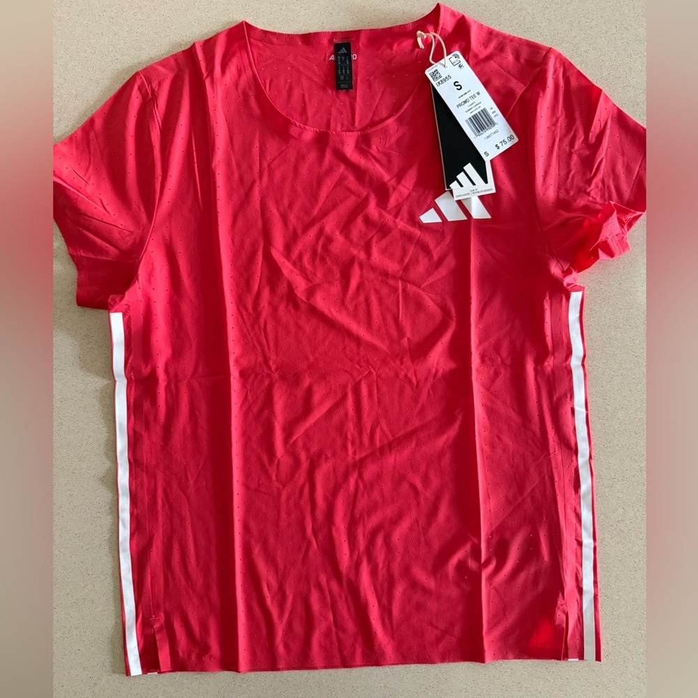 Adidas 2025 pro women’s uniform Red T-Shirt with White Stripes